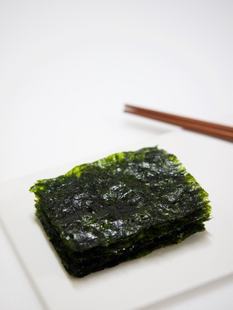 Korean food laver, seasoned laverの写真素材