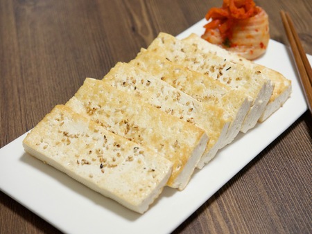 Korean food tofu dippingの写真素材