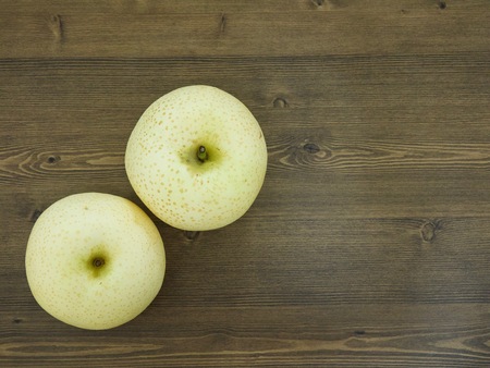 Korean Fruit Pear On The Woodenの写真素材