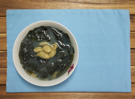 Korean dish Oyster Seaweed Soup, Miyeok-gukの写真素材