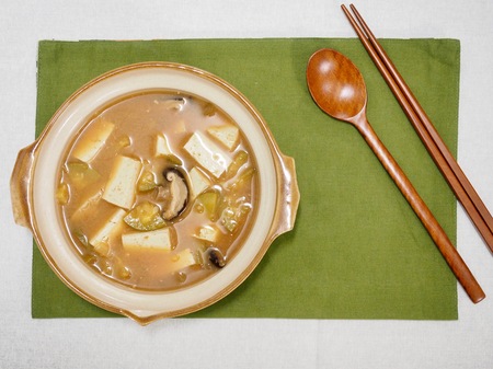 Asian food Soybean Paste Stew, miso soupの写真素材