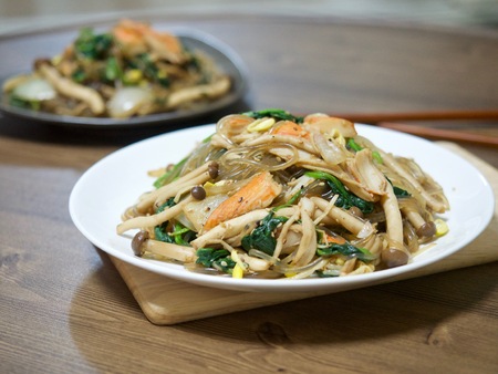 Korean traditional food japchaeの写真素材