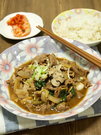 korean food bulgogiの写真素材