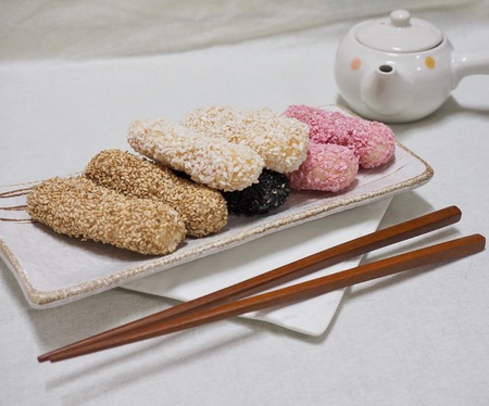Korean traditional cookie yugwaの写真素材