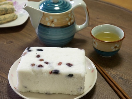 Korean food Snow White Rice Cakeの写真素材
