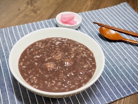 Korean food Red bean porridgeの写真素材