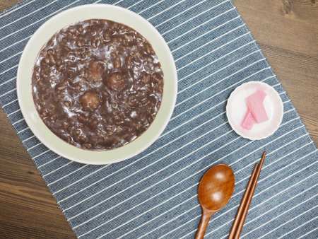 Korean food Red bean porridgeの写真素材
