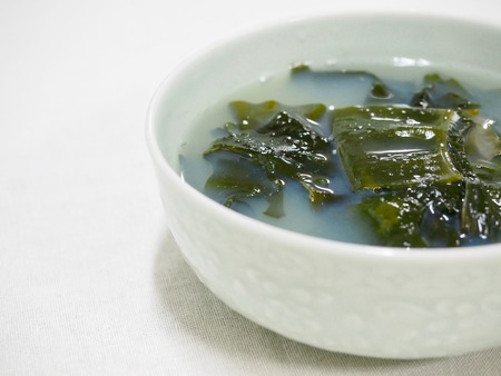 Korean food Seaweed soupの写真素材