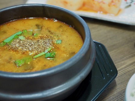 Korean food Loach soupの写真素材