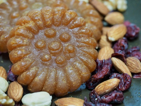 Korean traditional sweets Yakgwa, Honey Cookieの写真素材