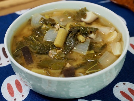 Korean food Soybean Paste Stew, miso soup ugeoji doenjang gukの写真素材