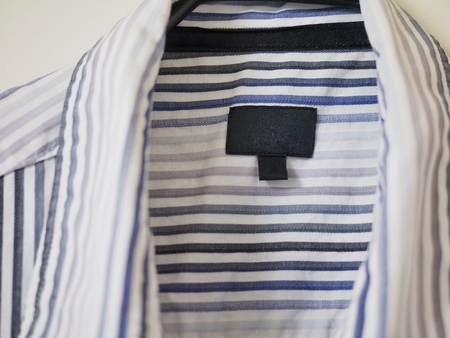 Clothing label, Striped shirtの写真素材