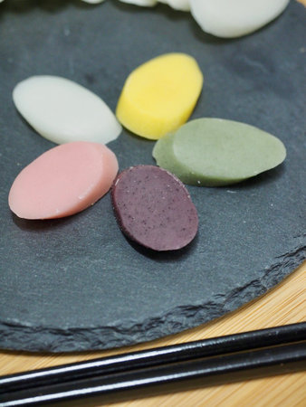 Korean food, Five colors Bar rice cakeの写真素材