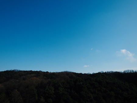 Korea's mountains, clouds, blue sky, Cheongju cityの写真素材