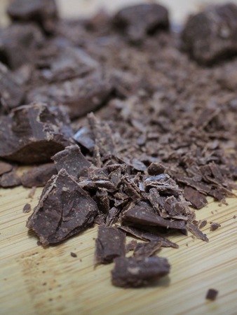 Chocolate and chocolate powderの写真素材
