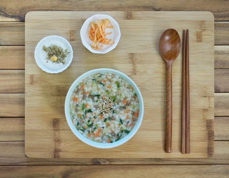 Korean food Beef and Vegetable Rice Porridgeの写真素材