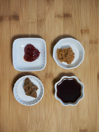 Korean sauce Soybean paste, red pepper paste, Soy sauceの写真素材