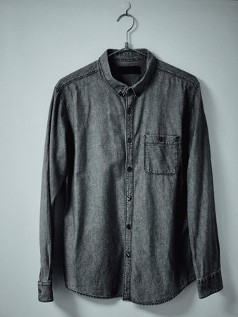 shirt, Black and white photo