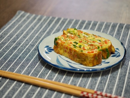Asian food egg roll, Tamago yakiの写真素材