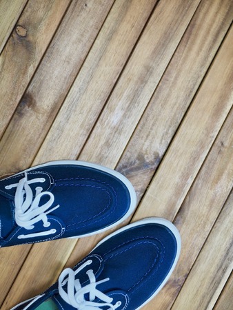 Navy summer sneakersの写真素材