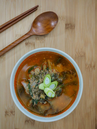 Korean food Loach soup, Chueo-tangの写真素材