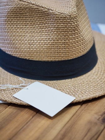 Fedora and Empty Labels, Fashion hatの写真素材