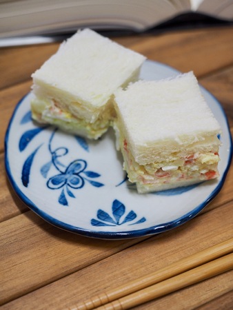 Asian food egg mayonnaise sandwichの写真素材