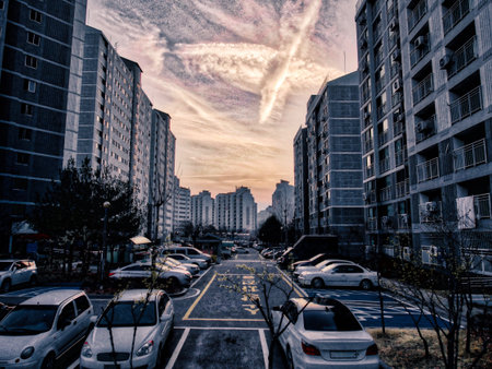 Apartment in Korea Cheongju Cityの写真素材