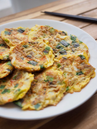 Korean style Pancake, vegetable, meatball