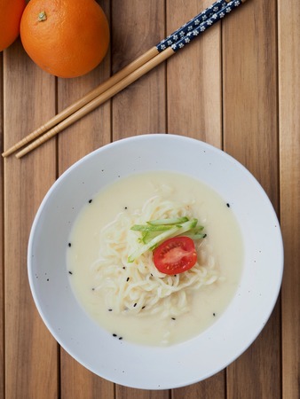 Korean food bean noodles, cold bean-soup noodlesの写真素材