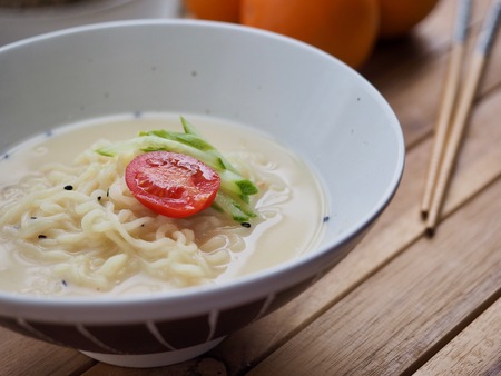 Korean food bean noodles, cold bean-soup noodlesの写真素材