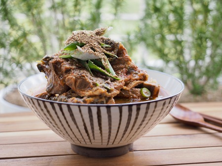 Korean food Rib Hangover Soup, Gamja-tangの写真素材