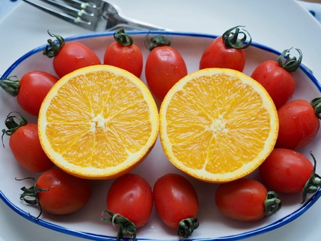 Fresh orange and tomatoのeditorial素材