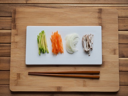 Food Ingredients Chopped vegetablesの写真素材