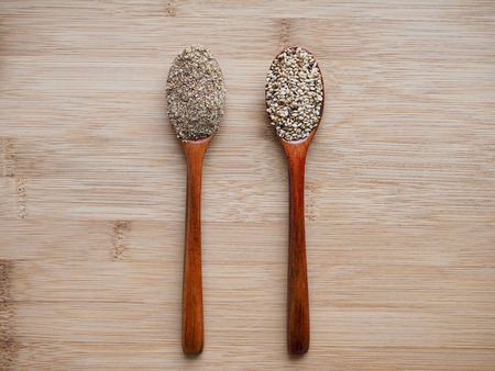 Pepper powder, perilla powder, sesame powderの写真素材