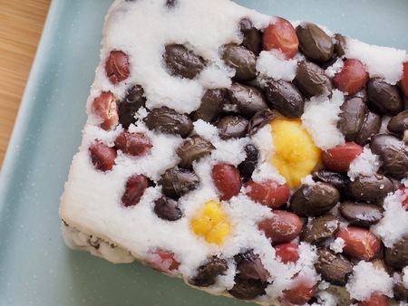 Korean food bean Snow White Rice Cake, Baek-seolgiの写真素材