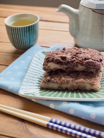Korean traditional food steamed rice cakeの写真素材