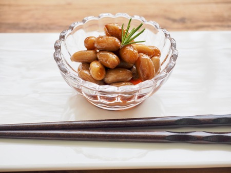 Asian food Stewed peanut and soyの写真素材