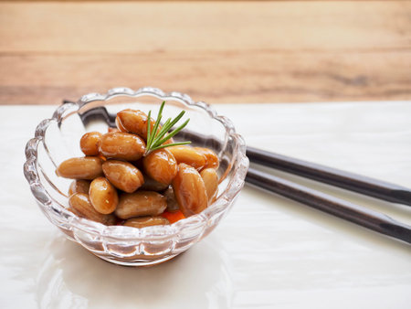 Asian food Stewed peanut and soy
