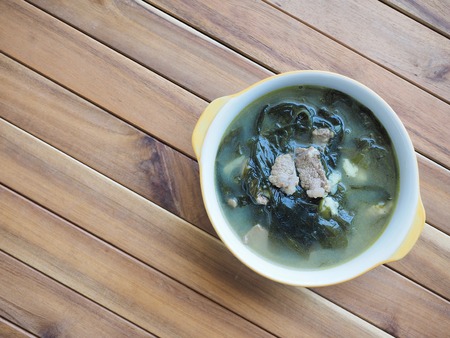 Korean food Beef seaweed soup, Miyeok-gukの写真素材