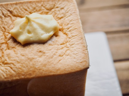Creamy square breadの写真素材