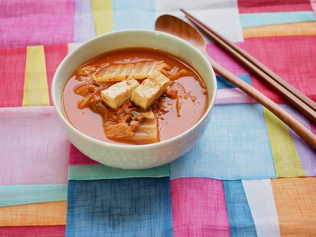 Korean food Kimchi stew, Kimchi-jjigaeの写真素材