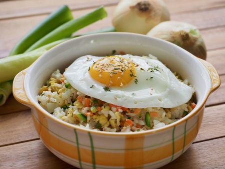 Asian food Vegetable egg fried riceの写真素材