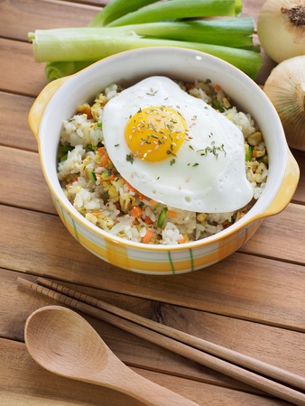 Asian food Vegetable egg fried riceの写真素材