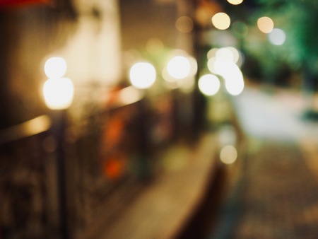City center night street bokeh, missed focusの写真素材