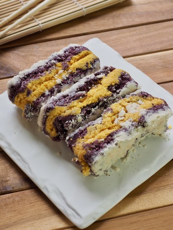 Korean food Black Rice Pumpkin Rice Cakeの写真素材