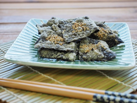 Korean food laver crackerの写真素材