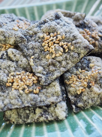 Korean food laver crackerの写真素材
