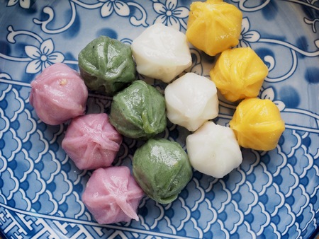 Korean food Songpyeon, Honey-filled Rice Cakeの写真素材