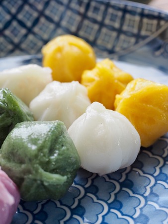Korean food Songpyeon, Honey-filled Rice Cakeの写真素材